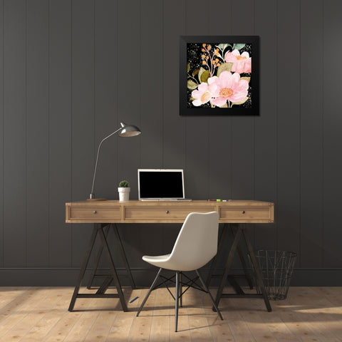 On Black Floral Black Modern Wood Framed Art Print by Bailey, Ann