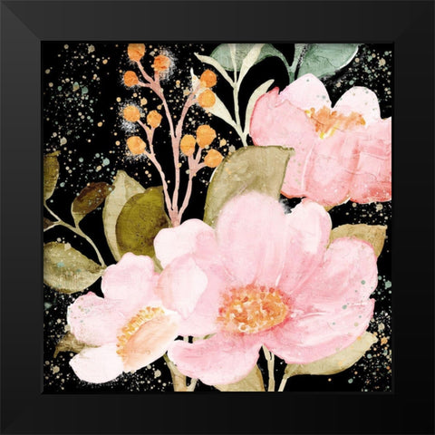 On Black Floral Black Modern Wood Framed Art Print by Bailey, Ann