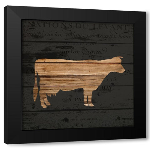 Moo Black Modern Wood Framed Art Print with Double Matting by Bailey, Ann