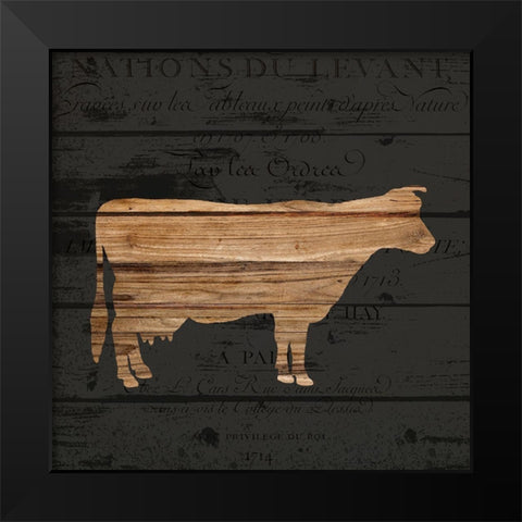Moo Black Modern Wood Framed Art Print by Bailey, Ann