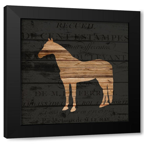 Neigh Black Modern Wood Framed Art Print by Bailey, Ann