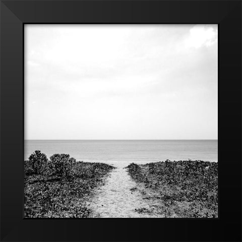 Beach Black and White Black Modern Wood Framed Art Print by Bailey, Ann