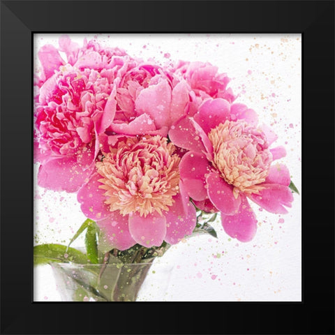 Peonies Black Modern Wood Framed Art Print by Bailey, Ann