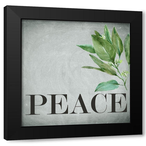 Peace Square Black Modern Wood Framed Art Print with Double Matting by Bailey, Ann