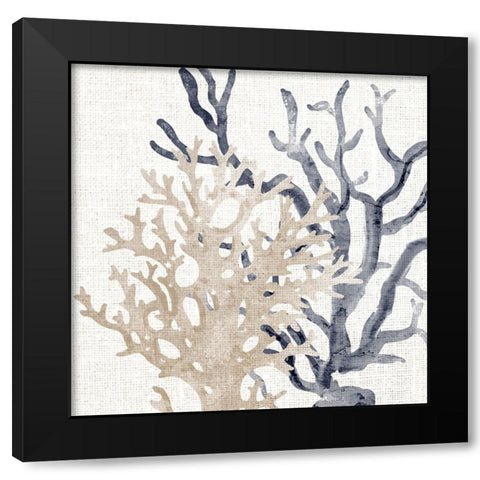 Coral Blue And Sand 2 Black Modern Wood Framed Art Print by Bailey, Ann