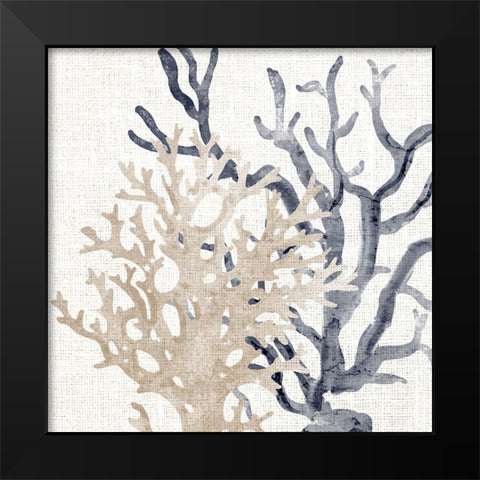 Coral Blue And Sand 2 Black Modern Wood Framed Art Print by Bailey, Ann