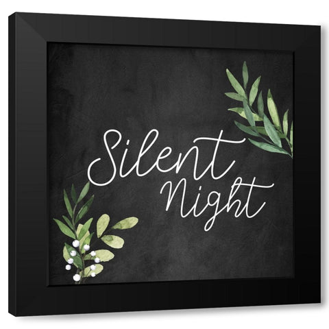 Silent Night Chalkboard Black Modern Wood Framed Art Print by Bailey, Ann