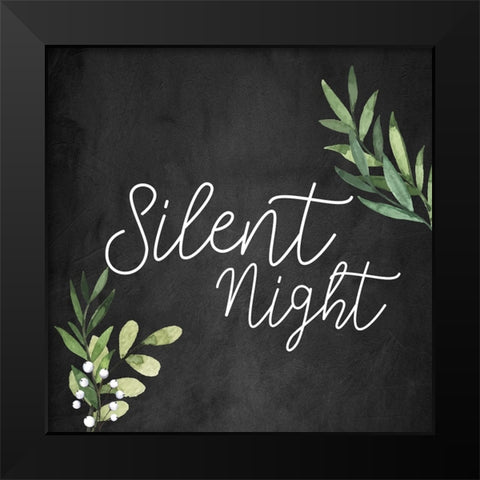 Silent Night Chalkboard Black Modern Wood Framed Art Print by Bailey, Ann