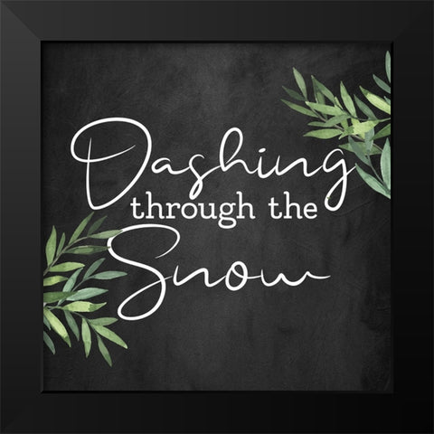Snow Dashing Black Modern Wood Framed Art Print by Bailey, Ann
