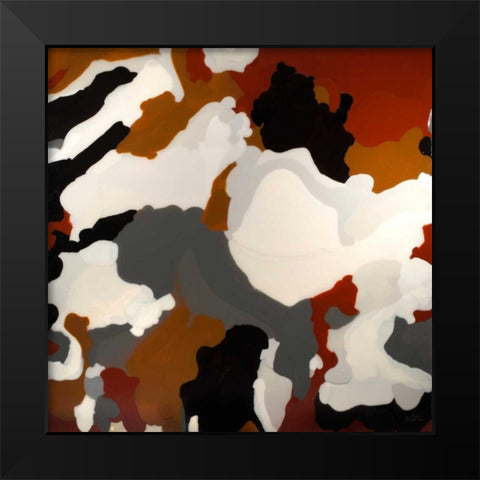 Brown Camo Black Modern Wood Framed Art Print by Bilotta, Barbara