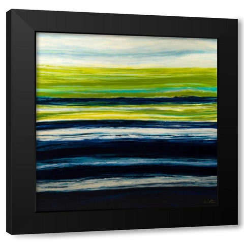 Emerald Horizon Black Modern Wood Framed Art Print with Double Matting by Bilotta, Barbara