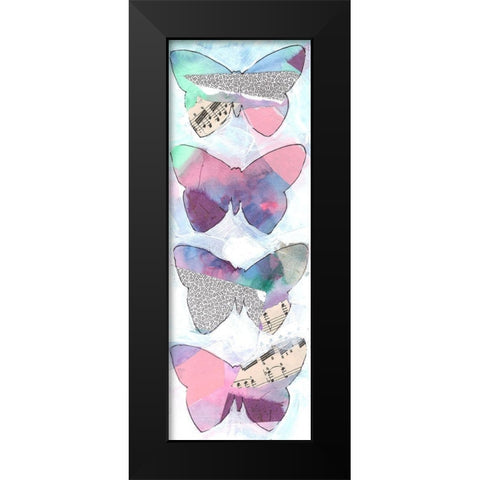 Butterfly Window Panel 1 Black Modern Wood Framed Art Print by Dyer, Beverly