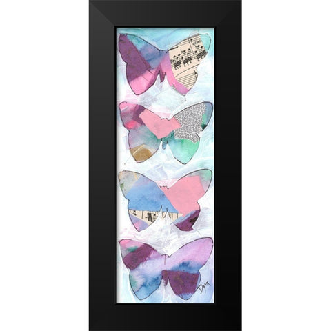 Butterfly Window Panel 2 Black Modern Wood Framed Art Print by Dyer, Beverly