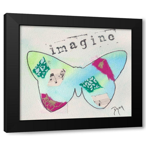 Butterfly Imagine Black Modern Wood Framed Art Print with Double Matting by Dyer, Beverly