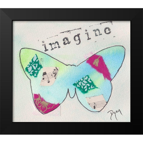 Butterfly Imagine Black Modern Wood Framed Art Print by Dyer, Beverly