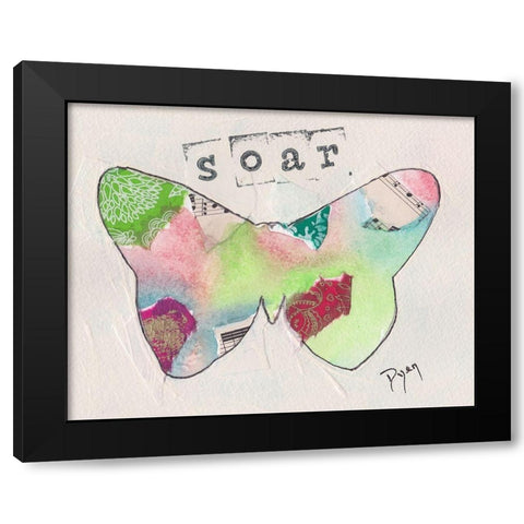 Butterfly Soar Black Modern Wood Framed Art Print by Dyer, Beverly