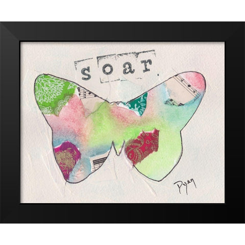 Butterfly Soar Black Modern Wood Framed Art Print by Dyer, Beverly