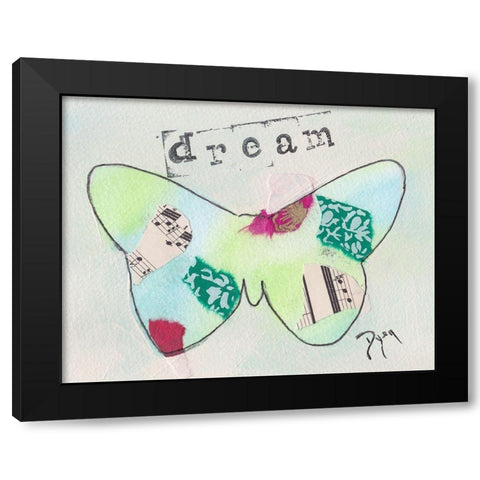 Butterfly Dream Black Modern Wood Framed Art Print with Double Matting by Dyer, Beverly