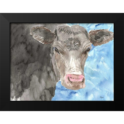Bull Black Modern Wood Framed Art Print by Dyer, Beverly