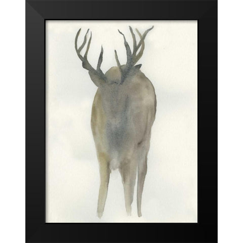 Solo Deer Black Modern Wood Framed Art Print by Dyer, Beverly