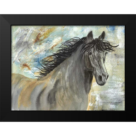 Run Like the Wind Black Modern Wood Framed Art Print by Dyer, Beverly