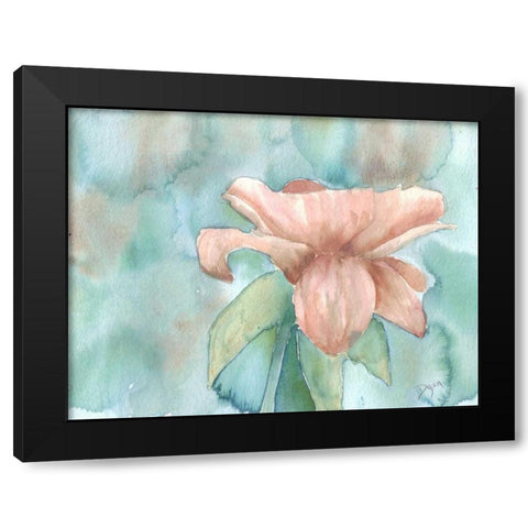 Blush Rose 2 Black Modern Wood Framed Art Print by Dyer, Beverly