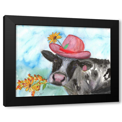 Daisy Mai Black Modern Wood Framed Art Print with Double Matting by Dyer, Beverly