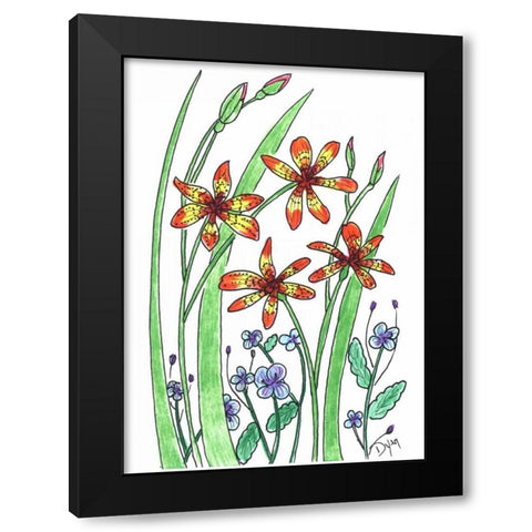 Blackberry Lily Black Modern Wood Framed Art Print with Double Matting by Dyer, Beverly