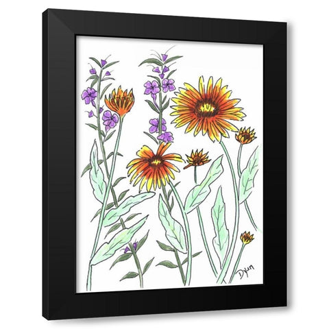 Common Blanket Flower Black Modern Wood Framed Art Print with Double Matting by Dyer, Beverly