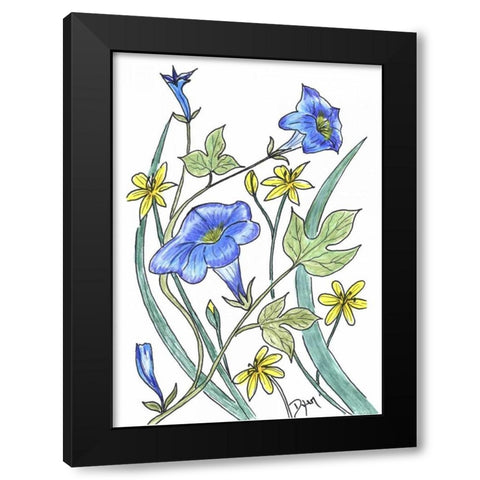 Ivey Leaved Morning Glory Black Modern Wood Framed Art Print by Dyer, Beverly