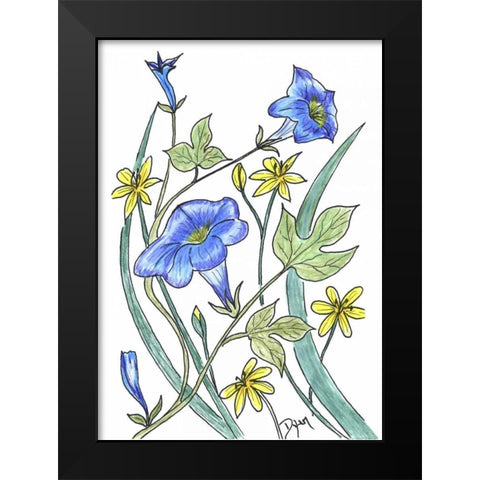 Ivey Leaved Morning Glory Black Modern Wood Framed Art Print by Dyer, Beverly