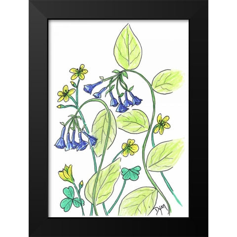 Virginia Bluebells Black Modern Wood Framed Art Print by Dyer, Beverly
