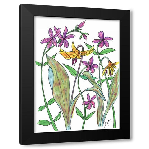 Wild Blue Phlox Black Modern Wood Framed Art Print with Double Matting by Dyer, Beverly