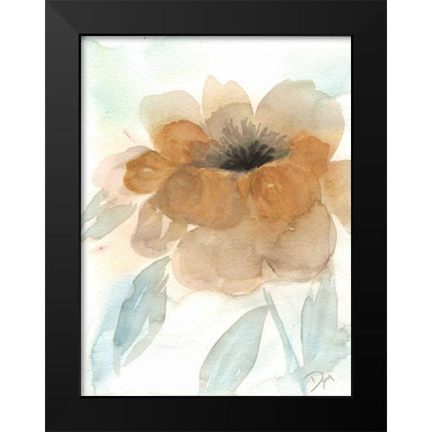 Neutral Peony I Black Modern Wood Framed Art Print by Dyer, Beverly