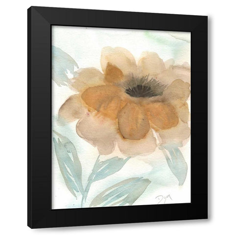 Neutral Peony II Black Modern Wood Framed Art Print with Double Matting by Dyer, Beverly