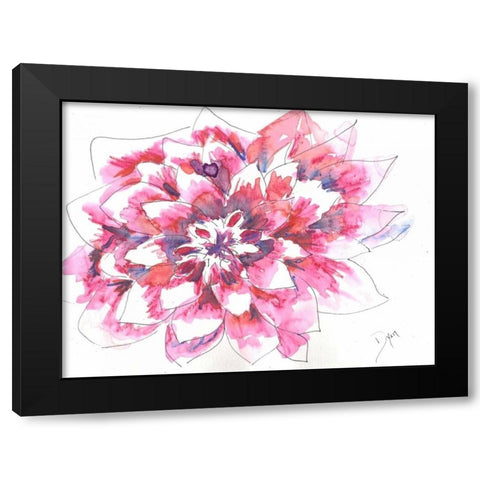 Dahlia Black Modern Wood Framed Art Print with Double Matting by Dyer, Beverly