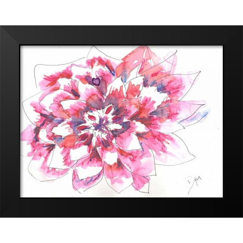 Dahlia Black Modern Wood Framed Art Print by Dyer, Beverly
