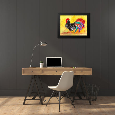 Farm House Rooster I Black Modern Wood Framed Art Print by Dyer, Beverly