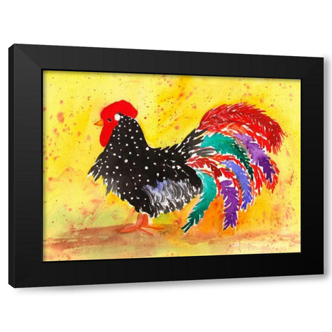 Farm House Rooster I Black Modern Wood Framed Art Print by Dyer, Beverly