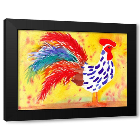Farm House Rooster II Black Modern Wood Framed Art Print with Double Matting by Dyer, Beverly