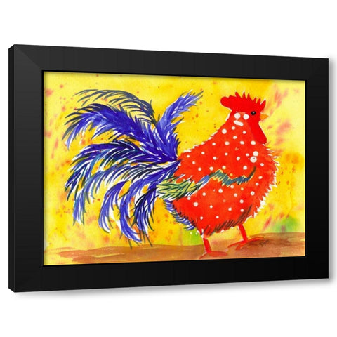 Farm House Rooster III Black Modern Wood Framed Art Print with Double Matting by Dyer, Beverly