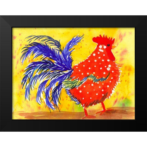 Farm House Rooster III Black Modern Wood Framed Art Print by Dyer, Beverly