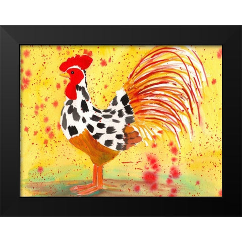 Farm House Rooster IV Black Modern Wood Framed Art Print by Dyer, Beverly
