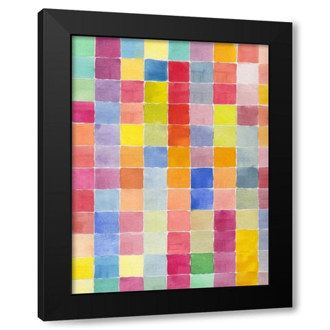 Rainbow Color Block 1 Black Modern Wood Framed Art Print by Dyer, Beverly