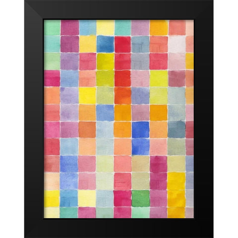 Rainbow Color Block 1 Black Modern Wood Framed Art Print by Dyer, Beverly