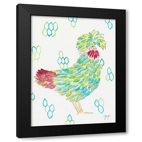 Funky Chicken 1 Black Modern Wood Framed Art Print by Dyer, Beverly