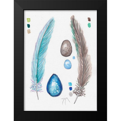 Feather and Egg Study 2 Black Modern Wood Framed Art Print by Dyer, Beverly