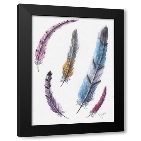 October Feathers II Black Modern Wood Framed Art Print by Dyer, Beverly