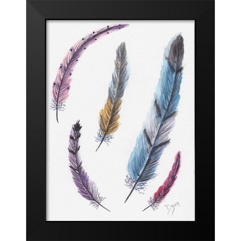 October Feathers II Black Modern Wood Framed Art Print by Dyer, Beverly