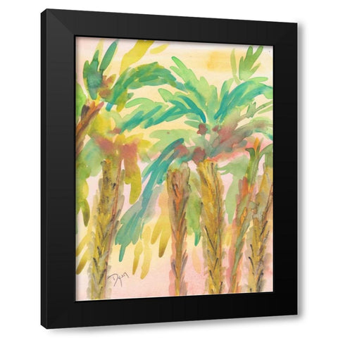 Sunset Palms 4 Black Modern Wood Framed Art Print by Dyer, Beverly